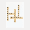 Une affiche scrabble au format A4, avec 5 mots tous en bois naturel