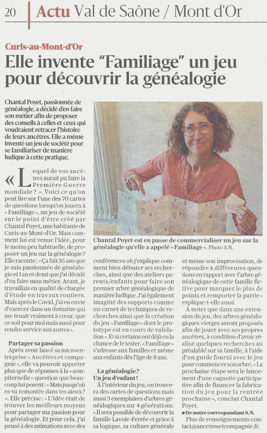Article paru dans le journal Le Progrès